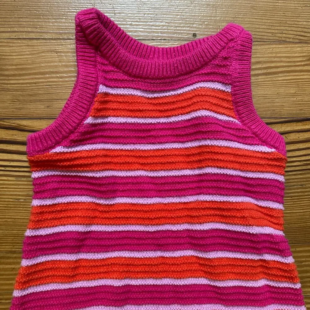 Carter's‎ pink orange striped knit tank dress SIZE 4